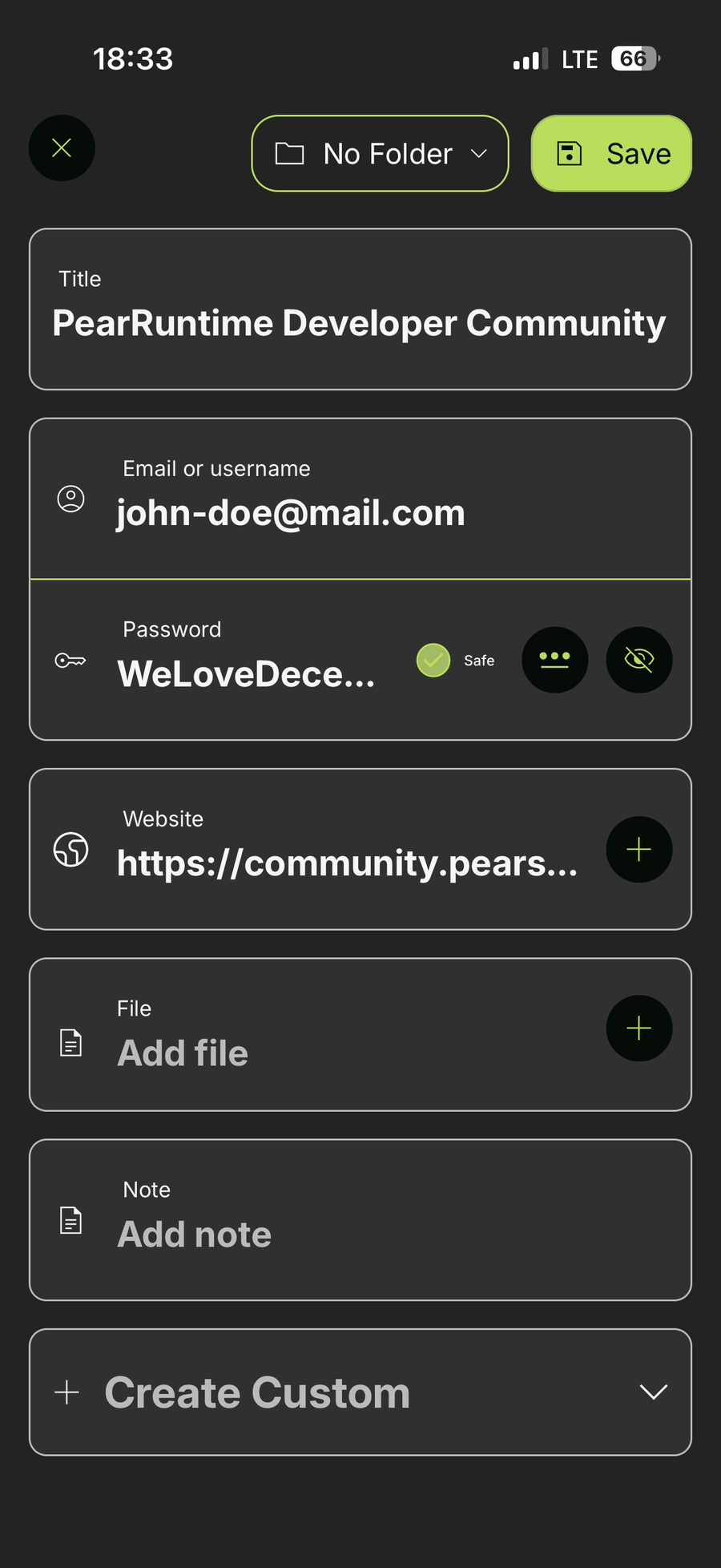 Mobile enter details